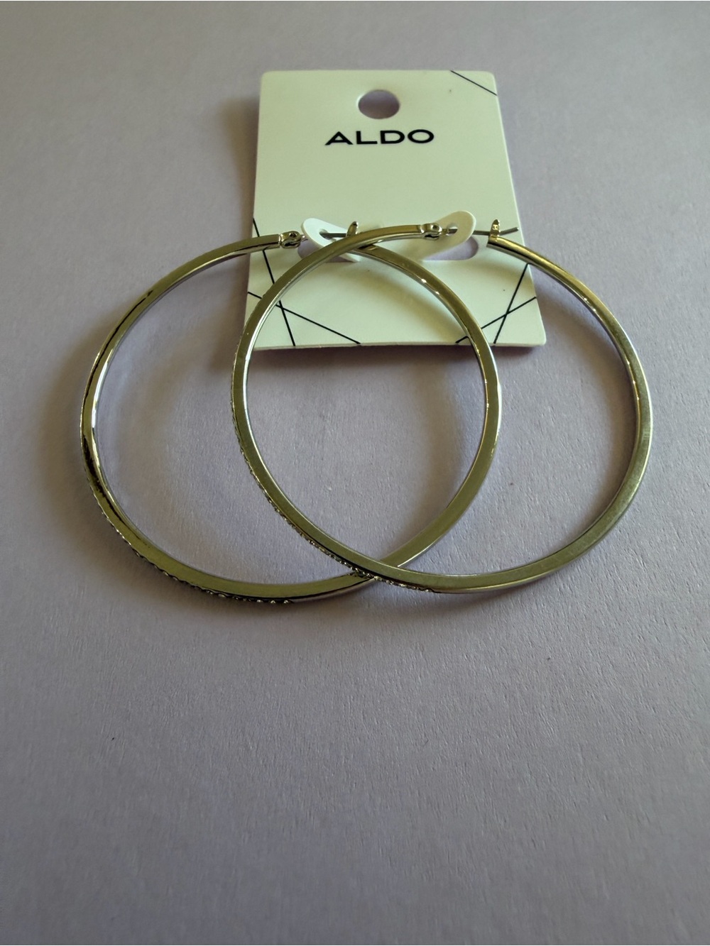 5.7cm ALDO Shiny Gold Thin Hoop Earrings